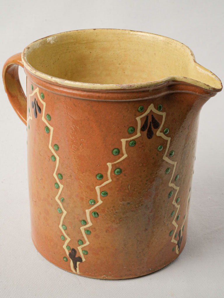Traditional colorful earthenware pitcher