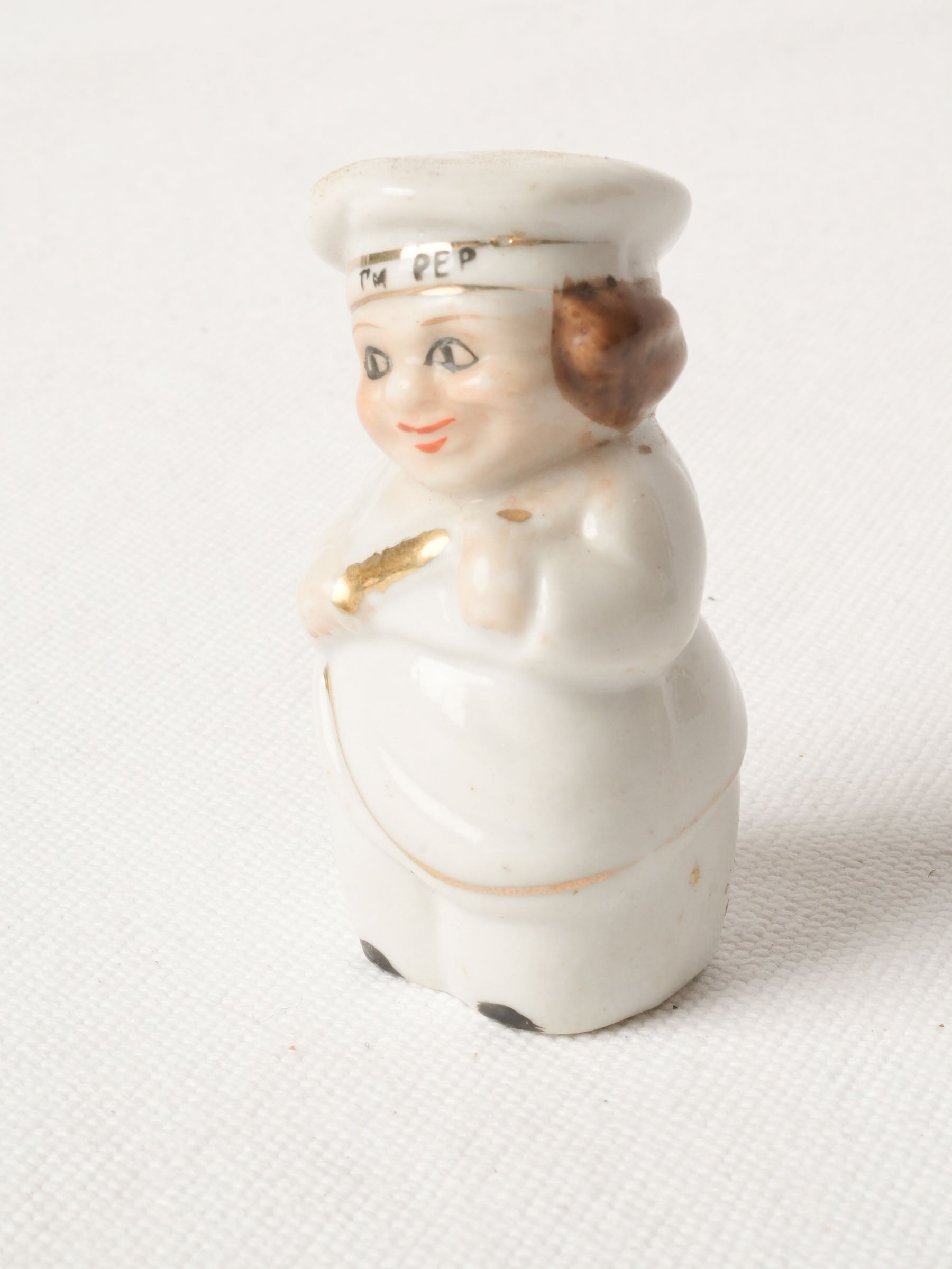 Vintage Ceramic Pepper Shaker - Cook Figurine