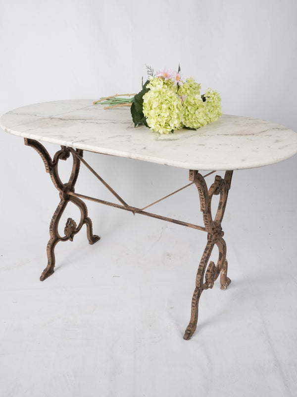 Antique Carrara marble garden table
