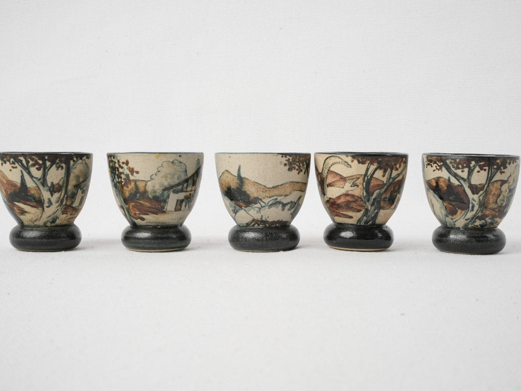 Artisan-signed rural theme eggware
