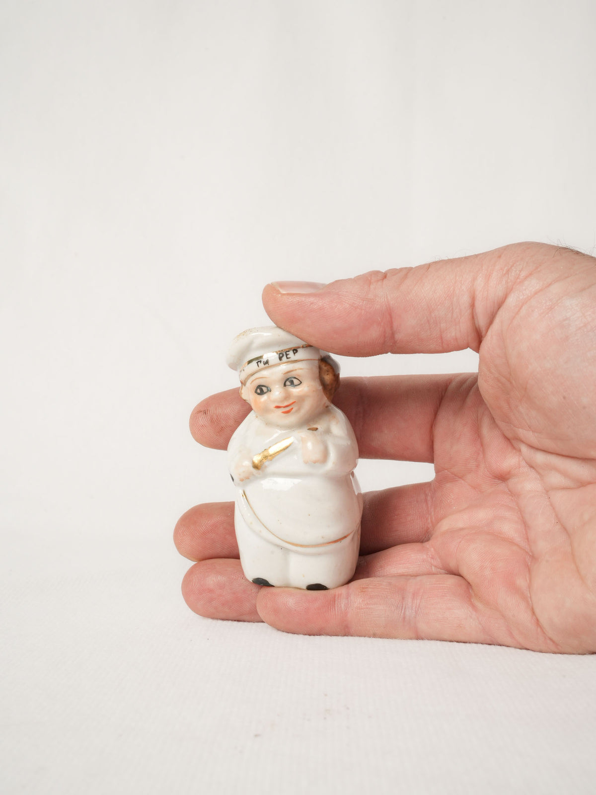 Vintage Ceramic Pepper Shaker - Cook Figurine