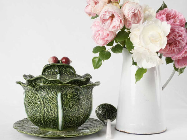 Unusual radish-handled ceramic tureen