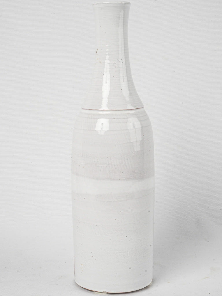 Classic tall white glazed vase