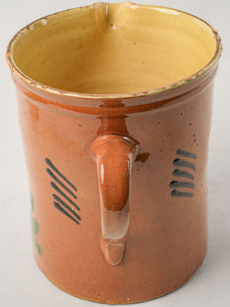 Hand-applied hatchings pitcher