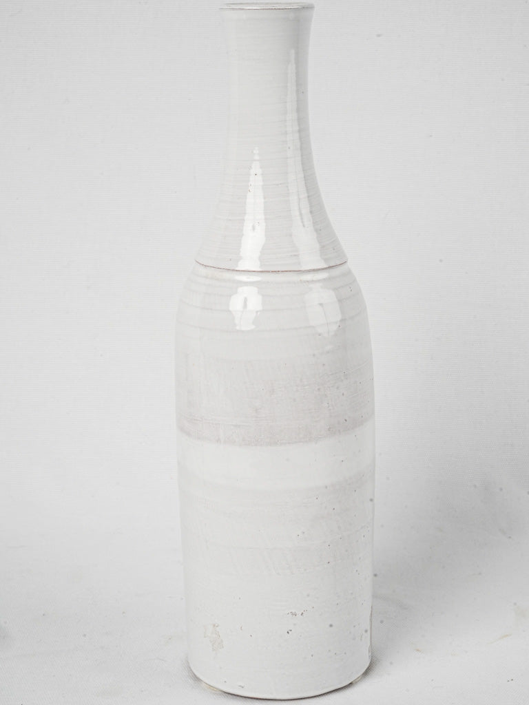 Artisanal pottery with white glaze