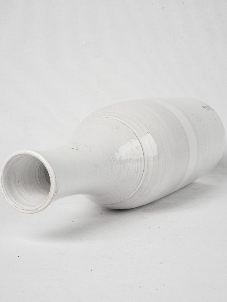 Sophisticated tall artisanal terracotta vase