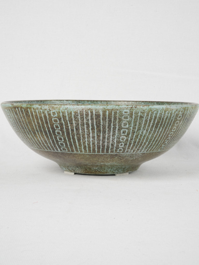Delicately detailed blue artisanal pottery