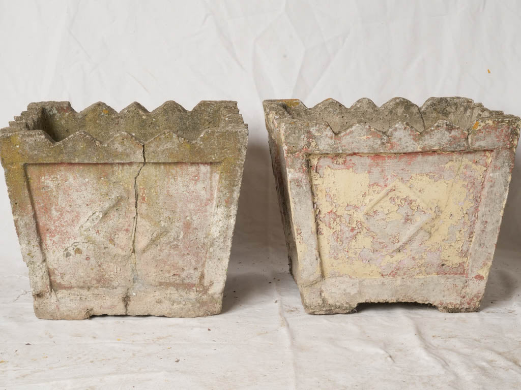 Faded antique pink herb planters