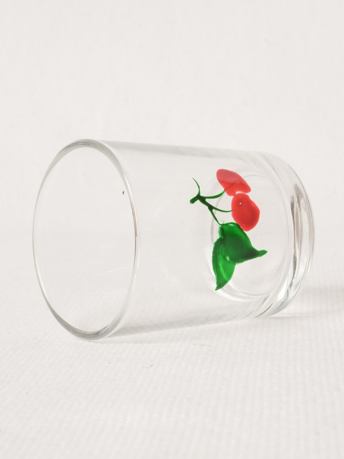 Vintage Hand-Painted Cherry Shot Glass 2"