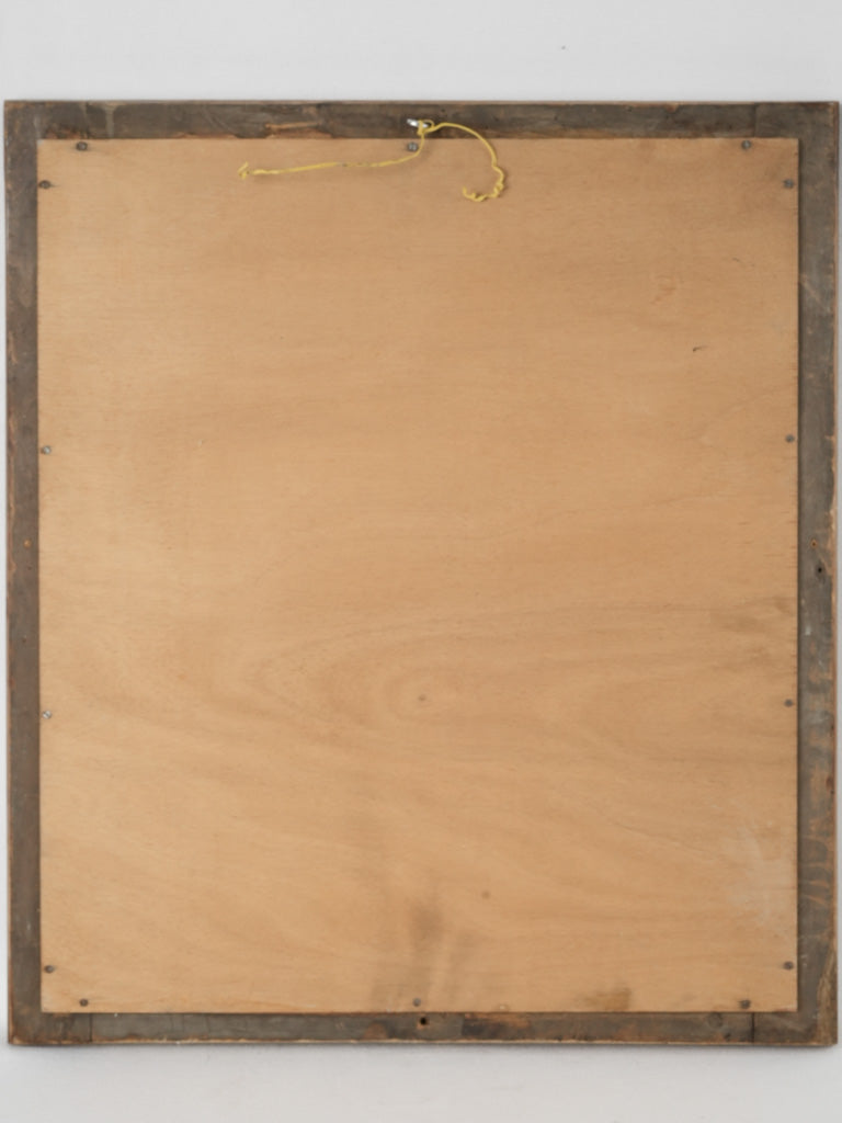 Vintage oak-framed French cloudy mirror