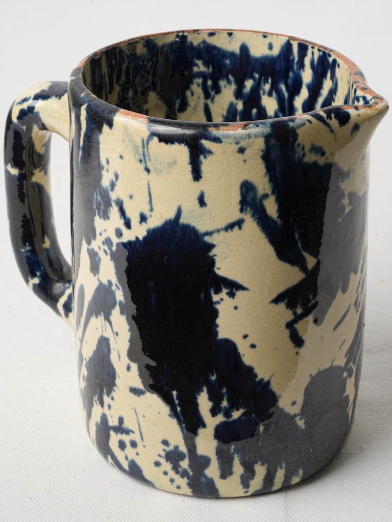 Handcrafted cobalt oxide glaze pitcher