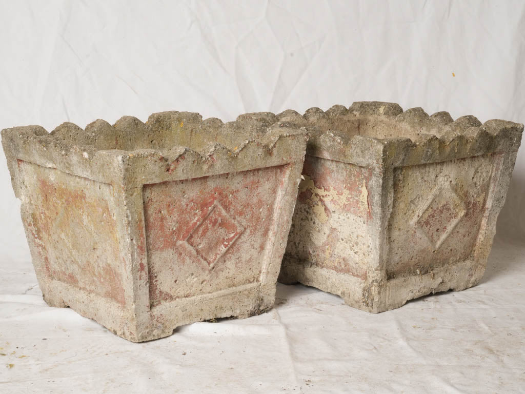 Nostalgic sun-faded patio planters