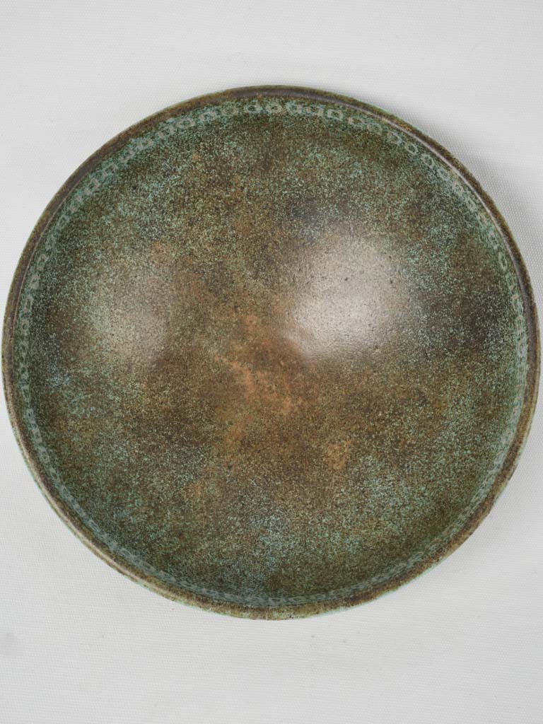 French artisanal blue speckled fruit bowl