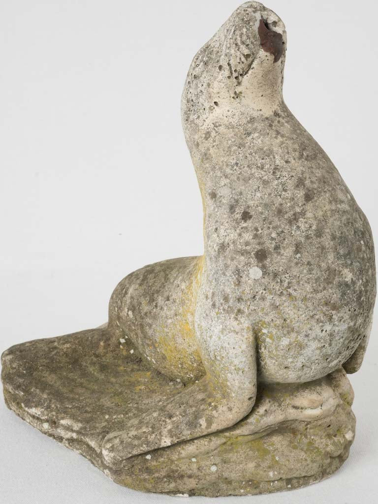 Vintage reconstituted stone seal fountain