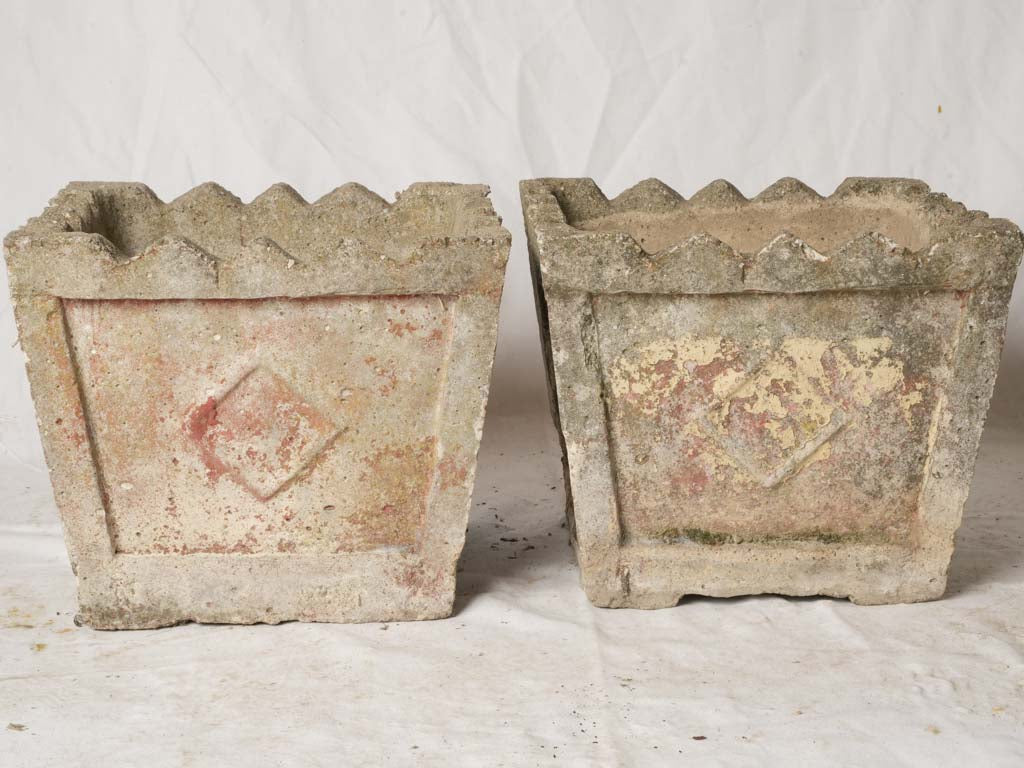 Timeless vintage faux stone planters