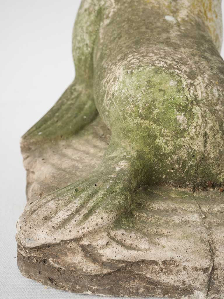 Aged seal statue garden decoration