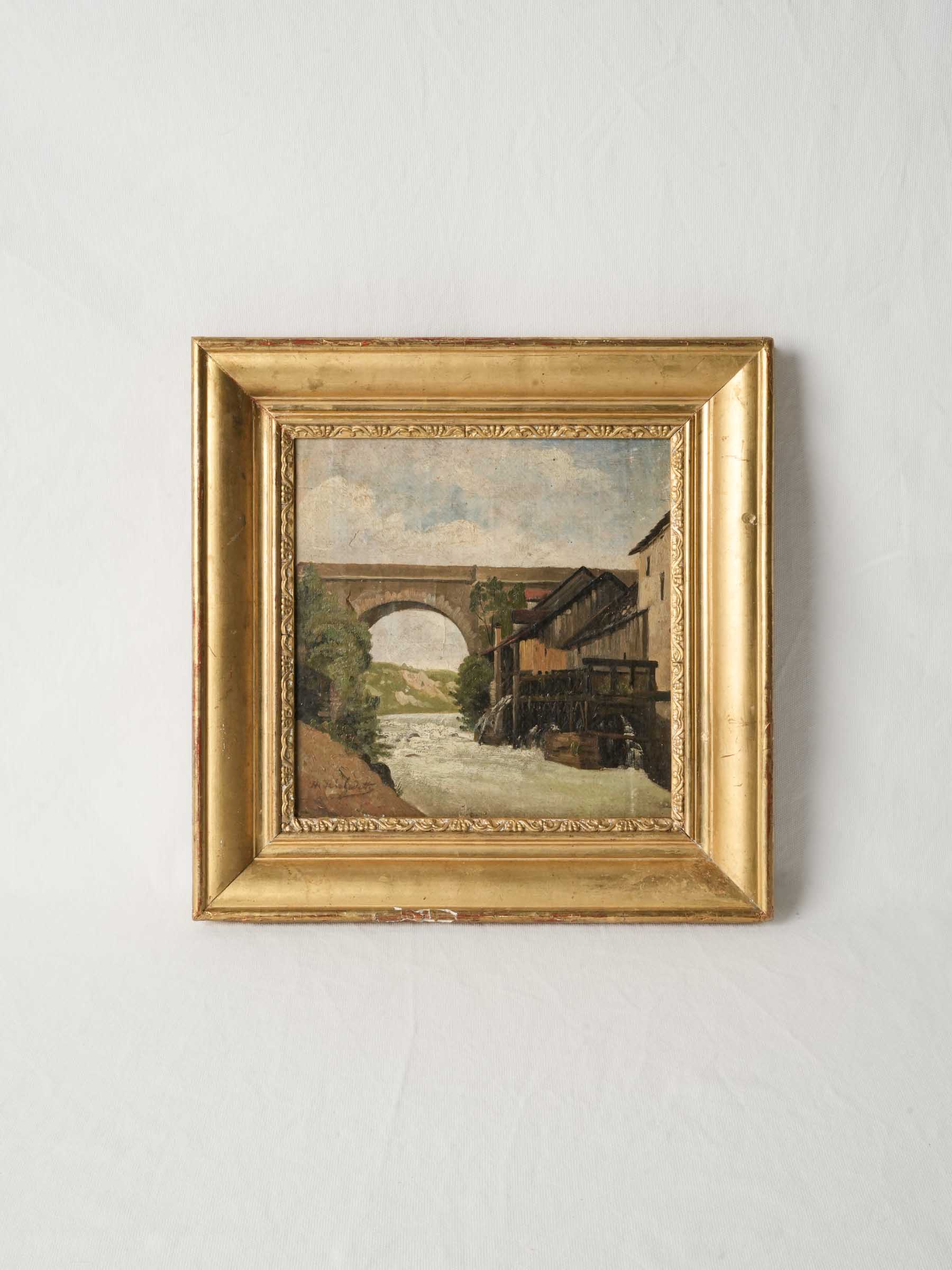 Antique charming oil painting.