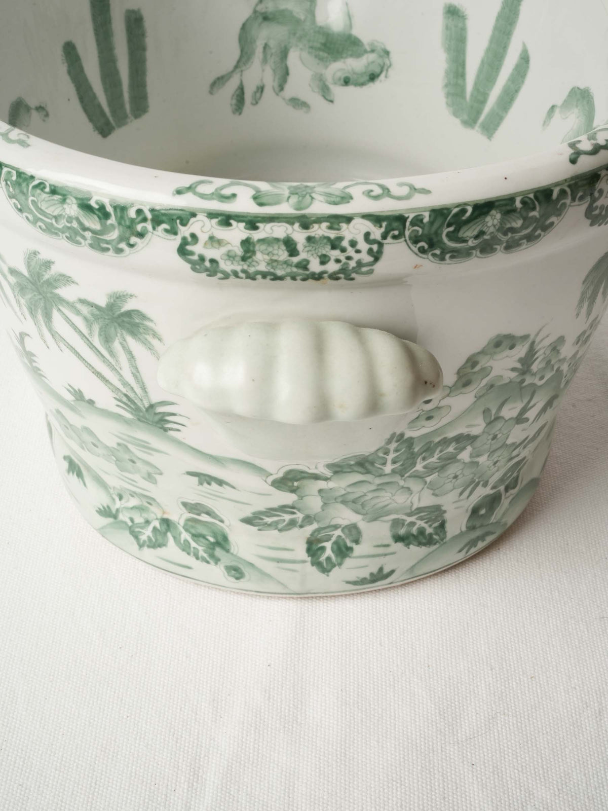 Large French Ceramic Chinoiserie Cache-Pot - 17¾" x 11¾"