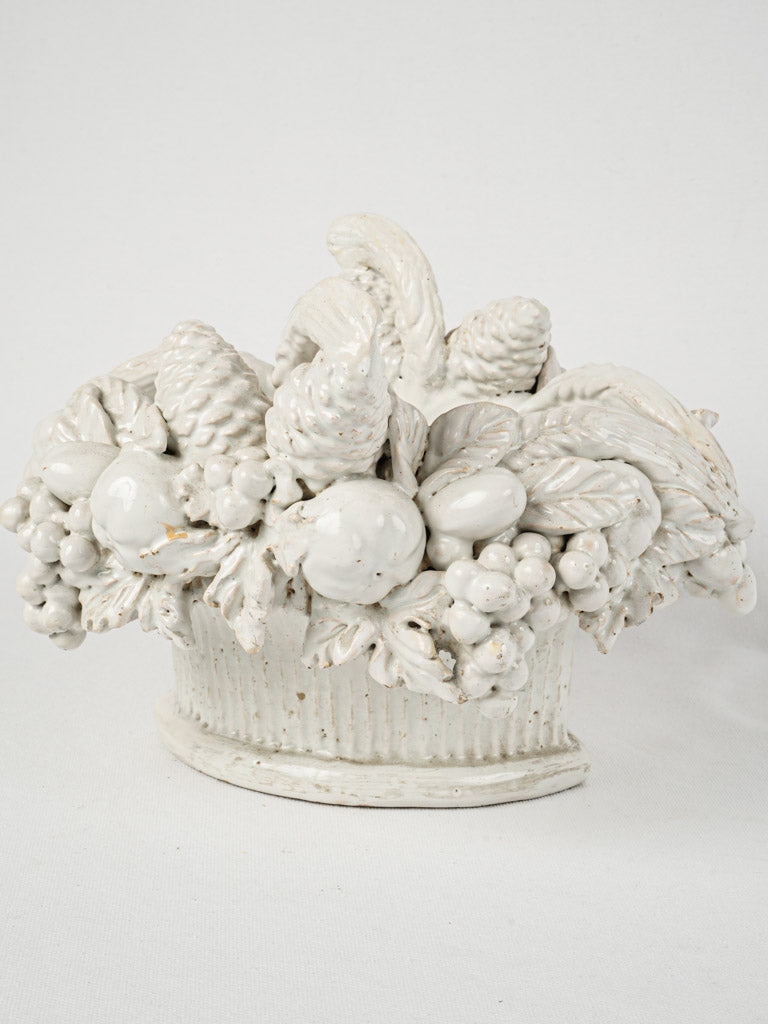 Vintage white-glazed fruit bowl
