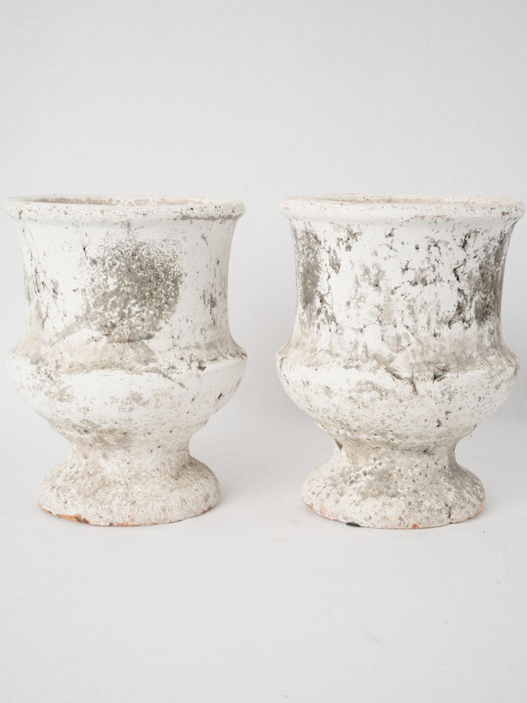 Elegant French patina decorative urns