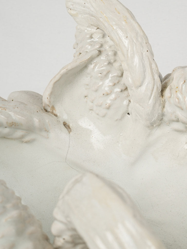 Aged ceramic floral display piece
