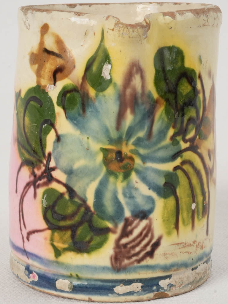Charming Vintage Green and Blue Milk Jug
