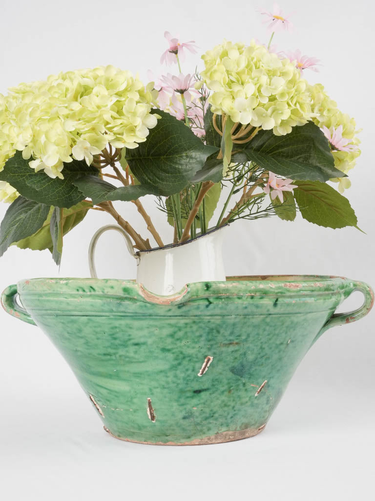 Antique green-glazed French Tian bowl