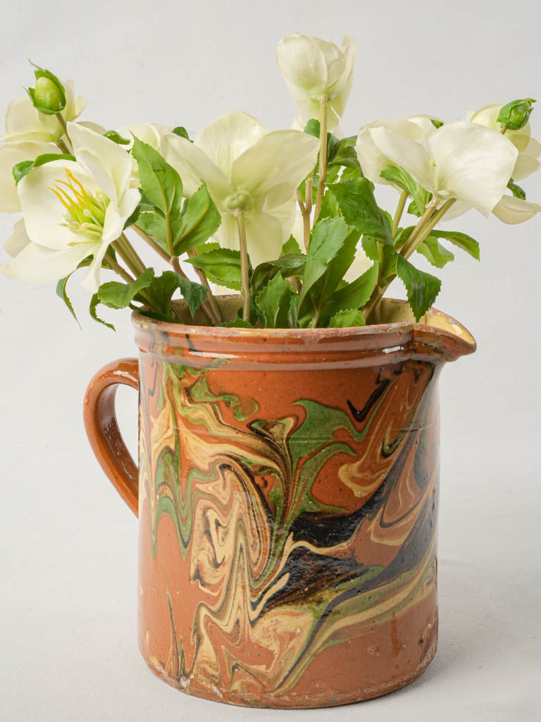 Antique glazed terracotta pitcher