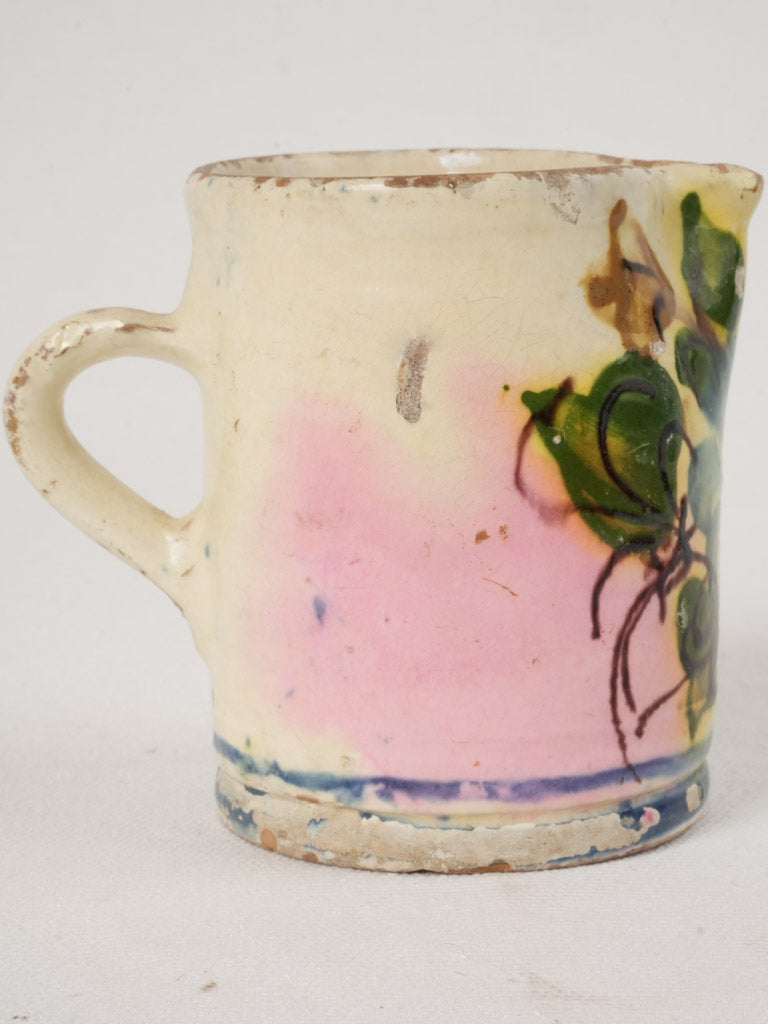 Antique Hand-Painted Floral Creamer Pitcher