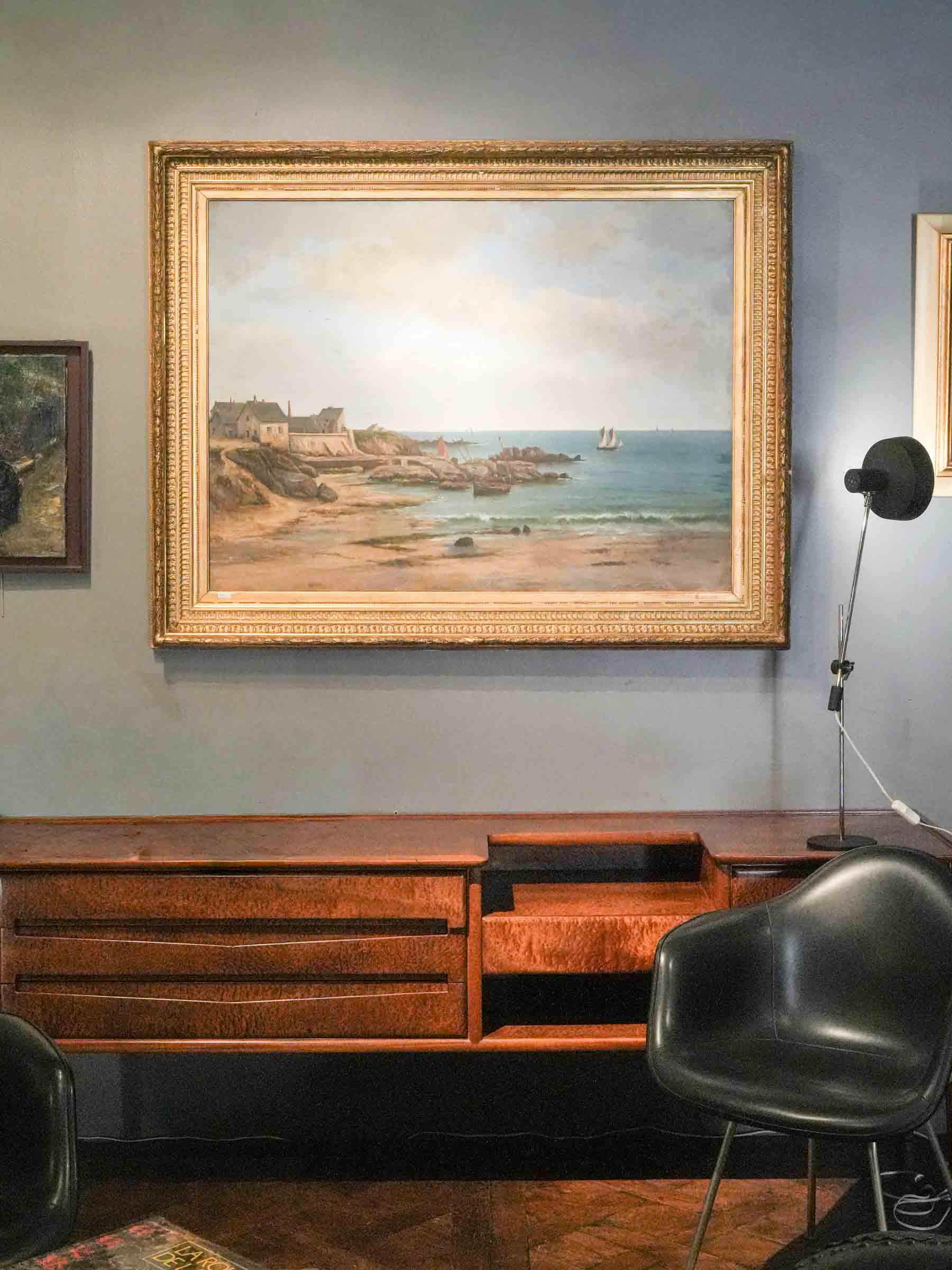 Scenic coastal oil canvas artwork