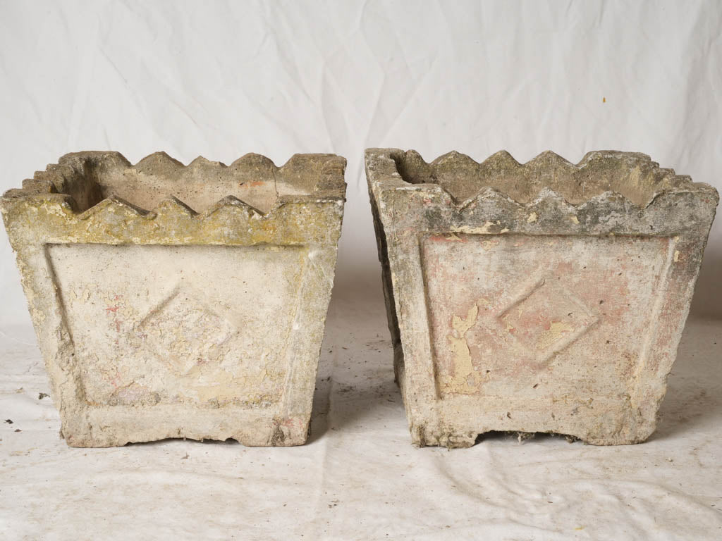 Decorative petite square yellow cachepots
