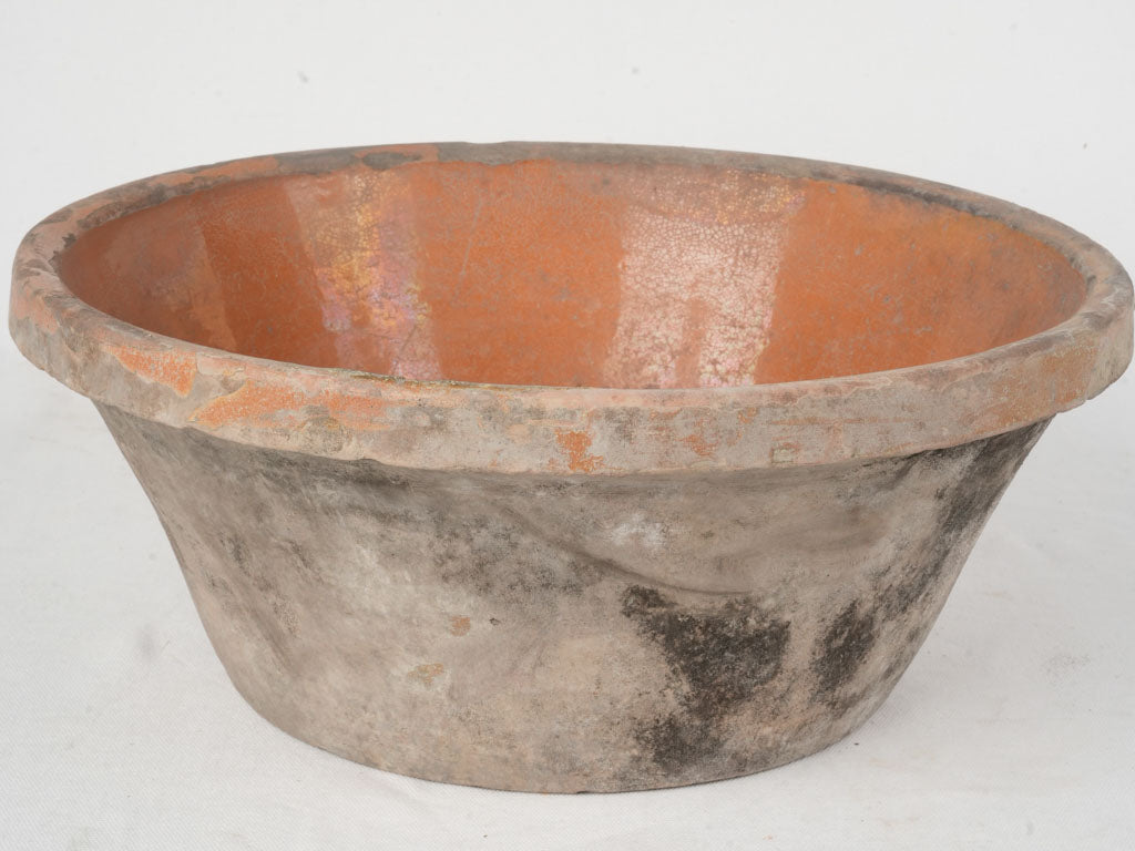 Antique ocher glazed pottery piece