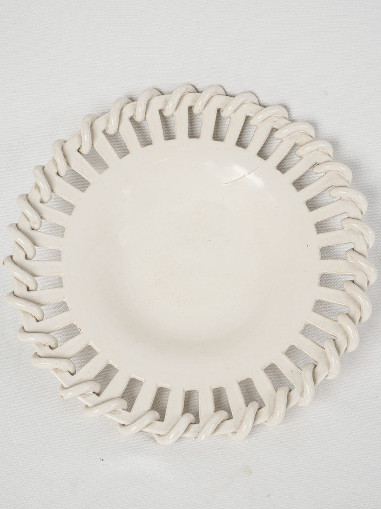 Vintage white ceramic platter bowl