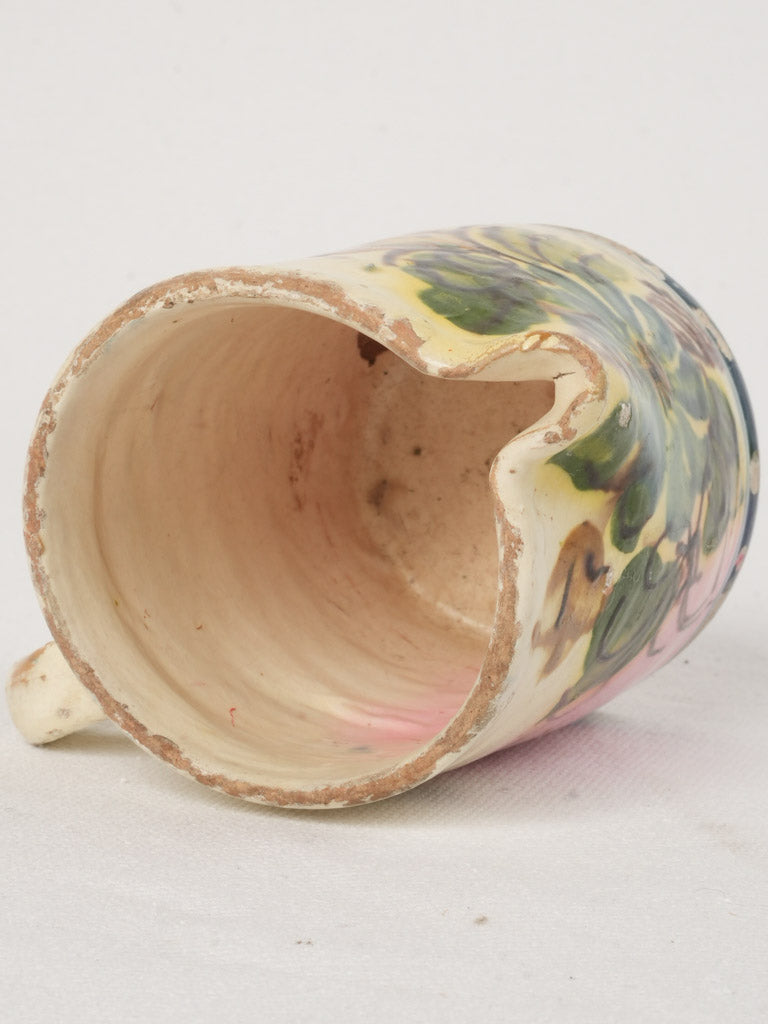 Delicate Hand-Painted Antique Floral Milk Jug