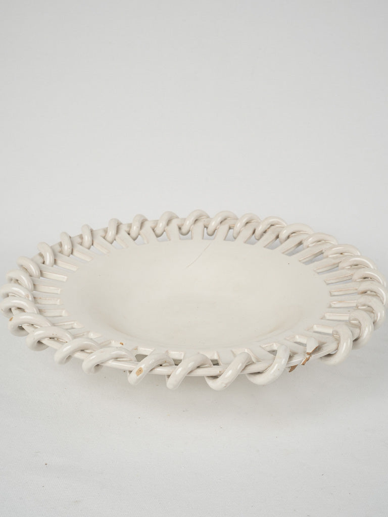 Intricate antique European platter bowl