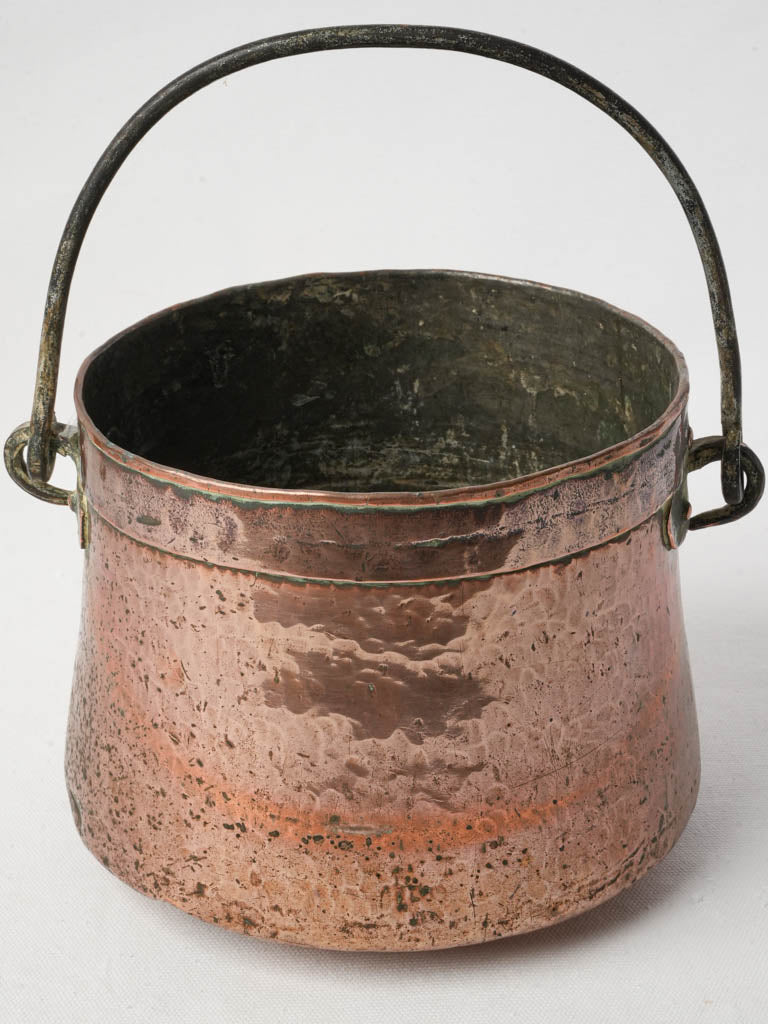 Elegant French copper hearthside cauldron