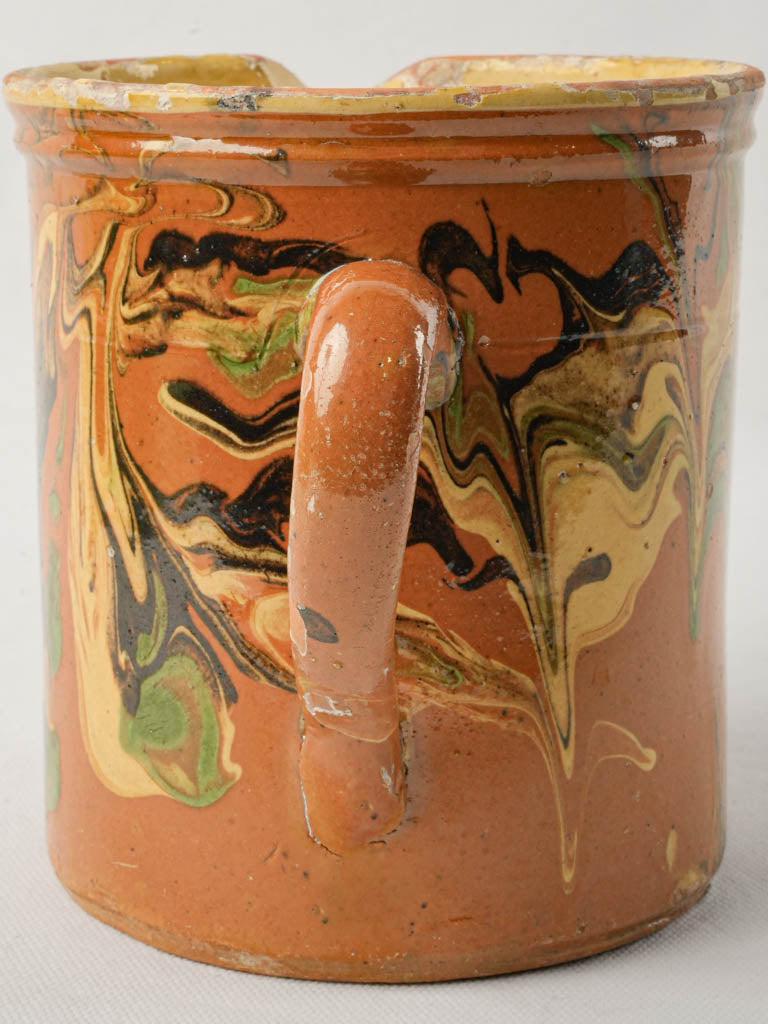 19th-century marbled finish pitcher