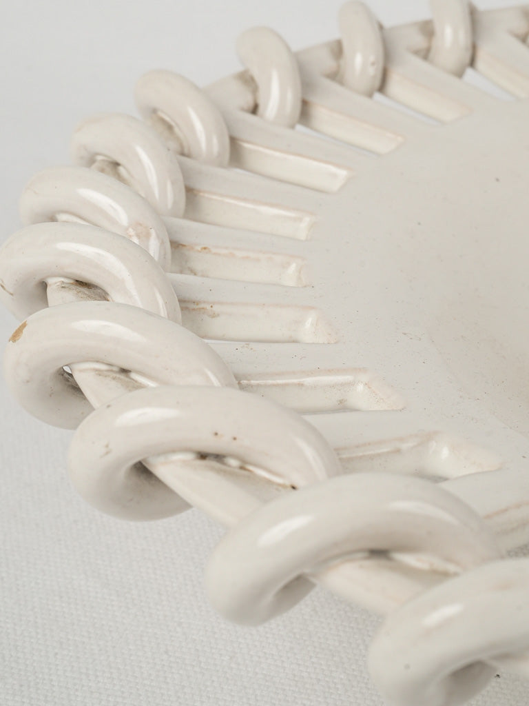 Delicate openwork ceramic fruit bowl