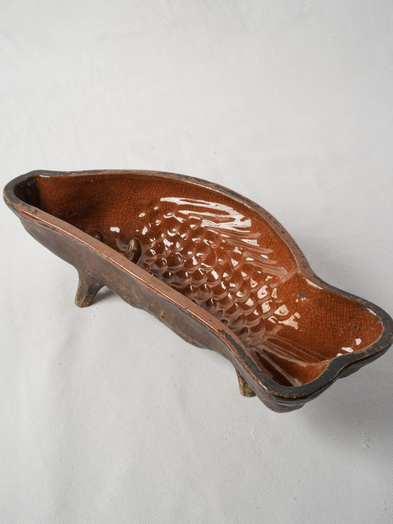 Antique terracotta fish mold