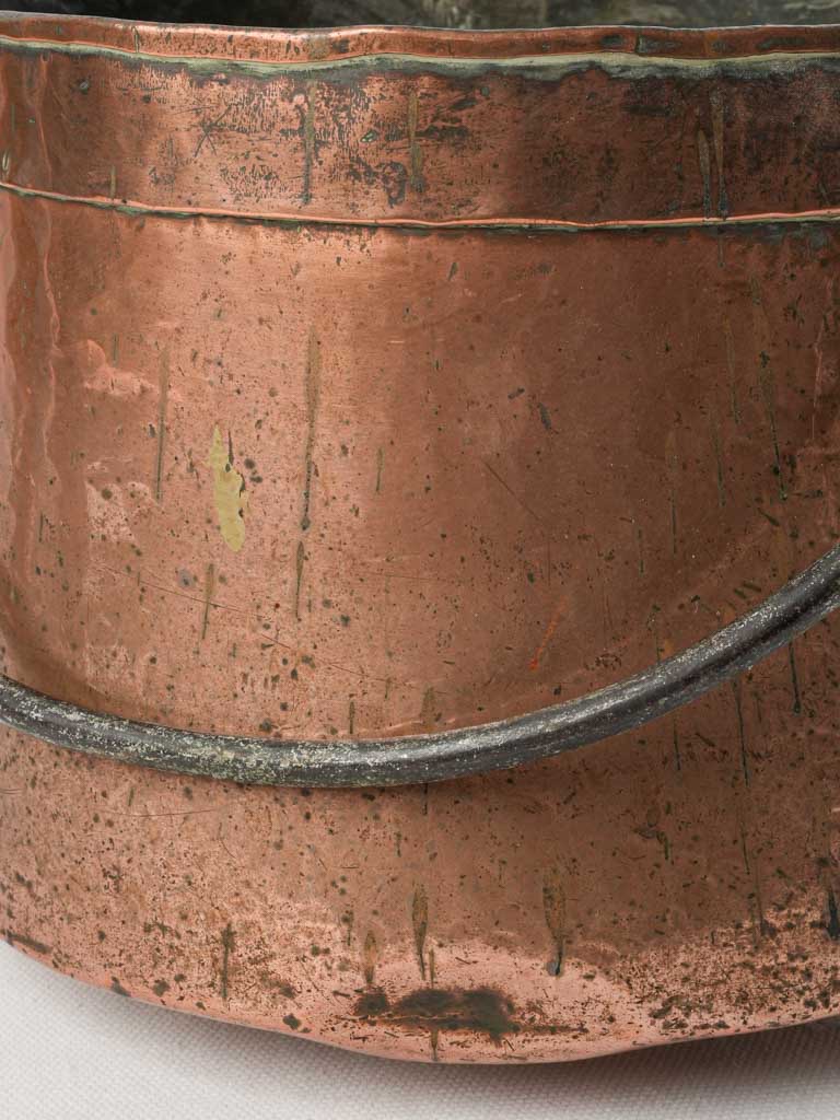 Vintage reddish-brown copper cauldron