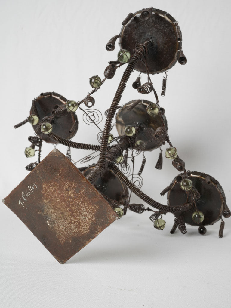 Eclectic contemporary glass candelabras