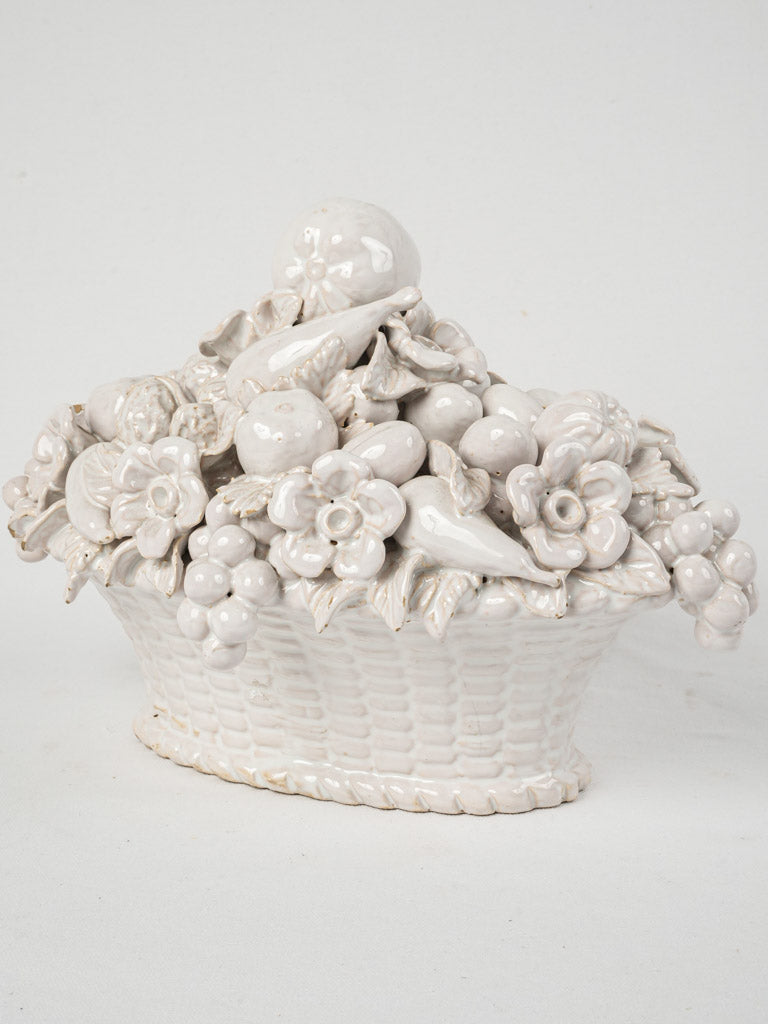 Vintage French large ceramic fruit basket