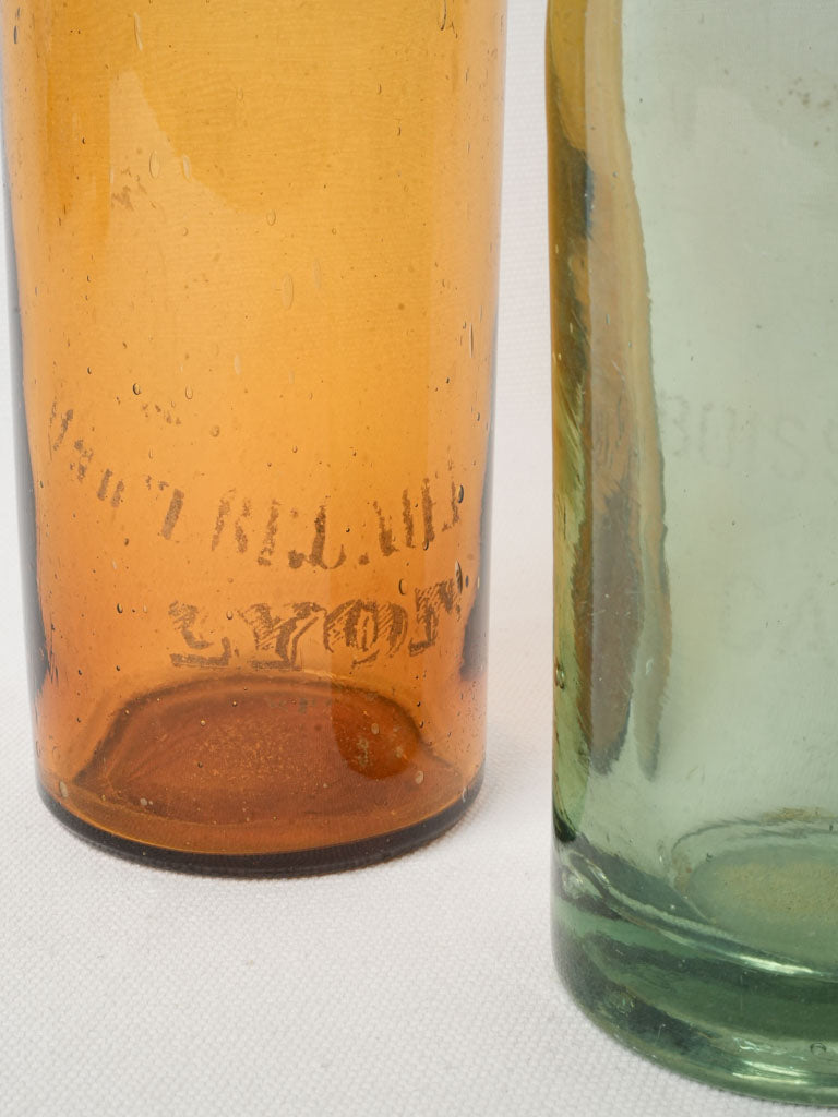 Patina-rich French glassware trio