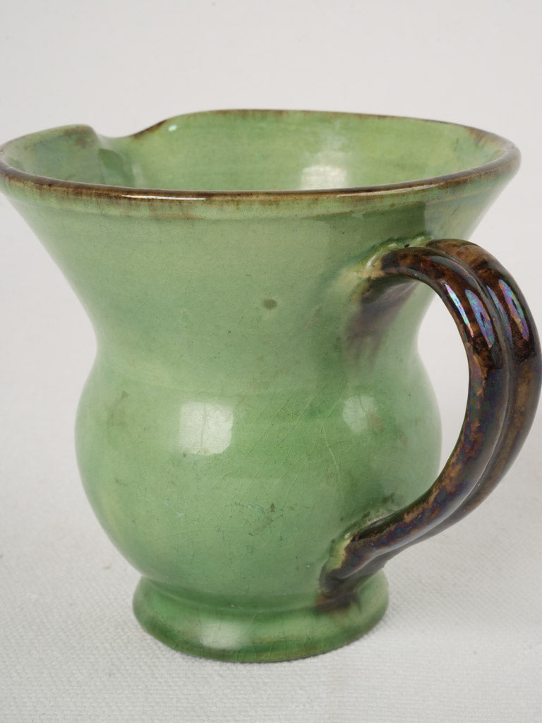 Crackled green antique spittoon