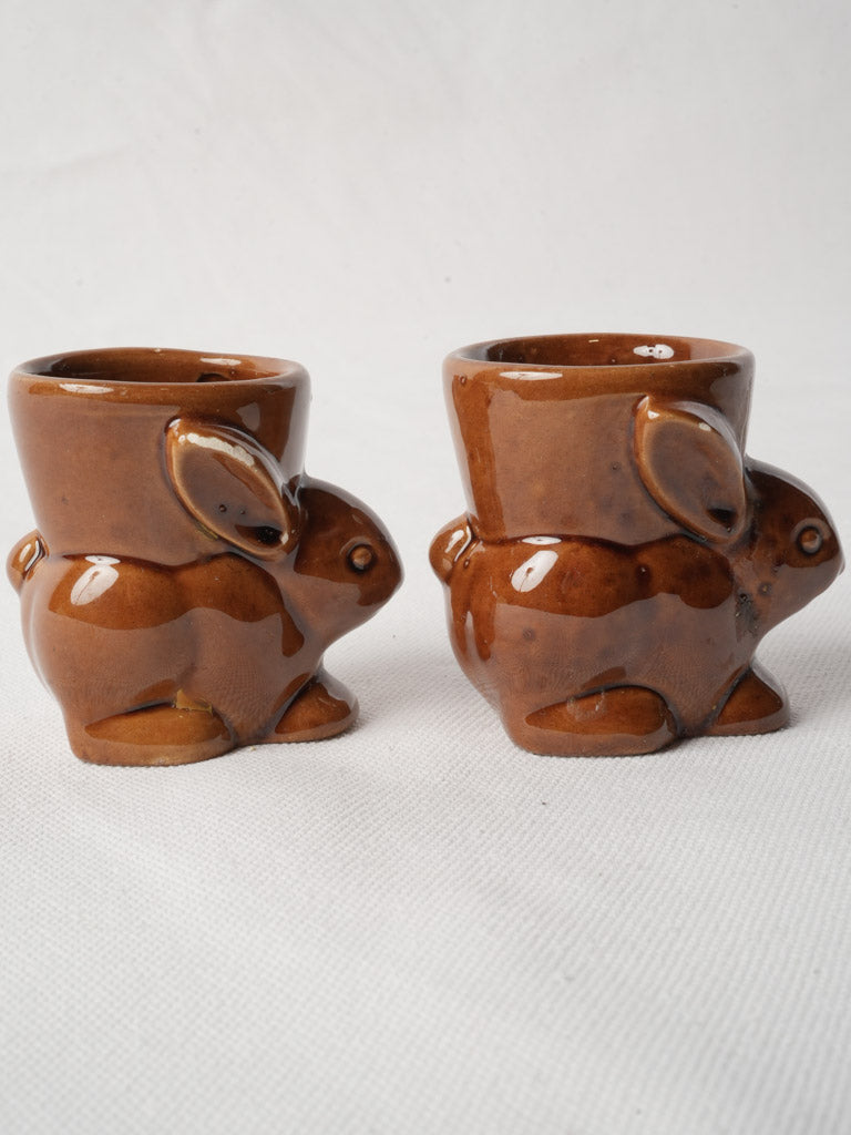 Rustic vintage rabbit egg stands