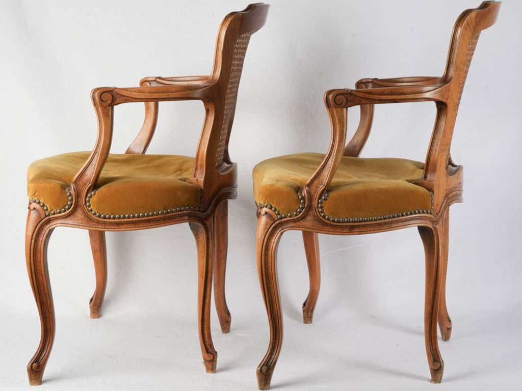 Nailhead Trimmed Velvet Armchairs