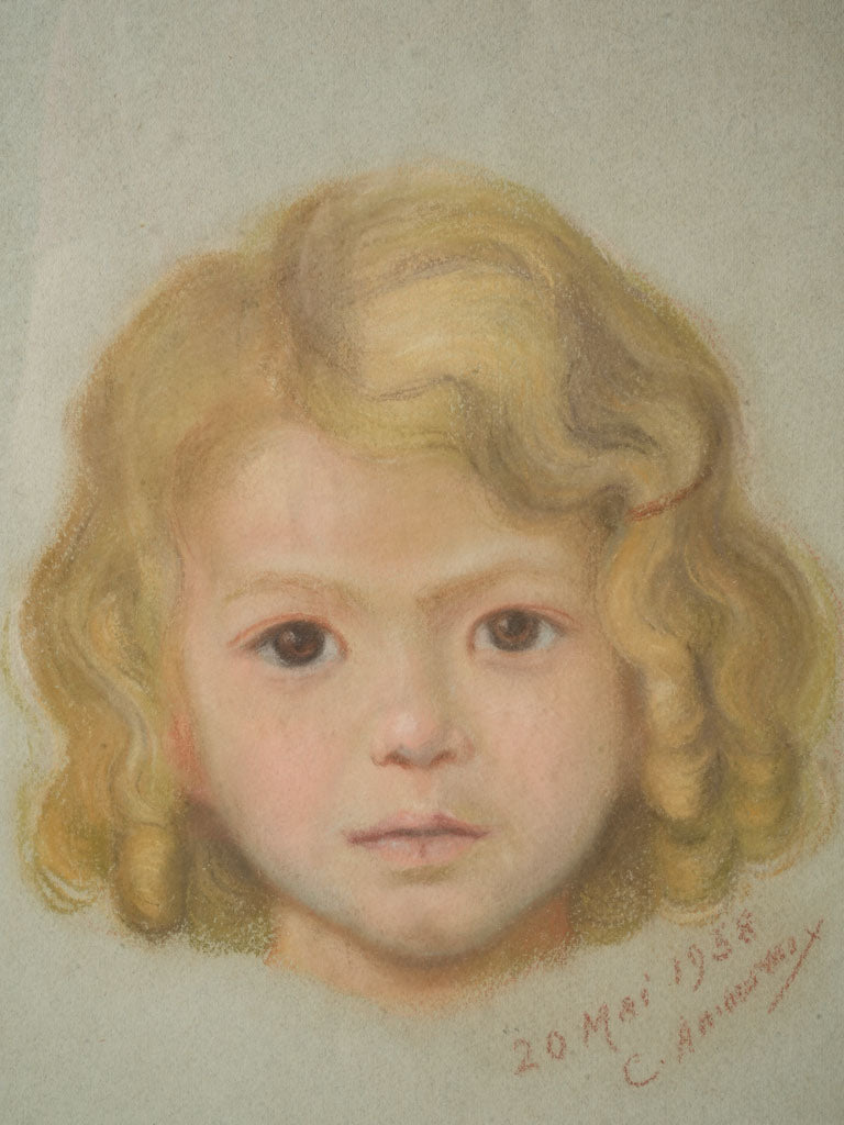 Vintage French portrait artwork