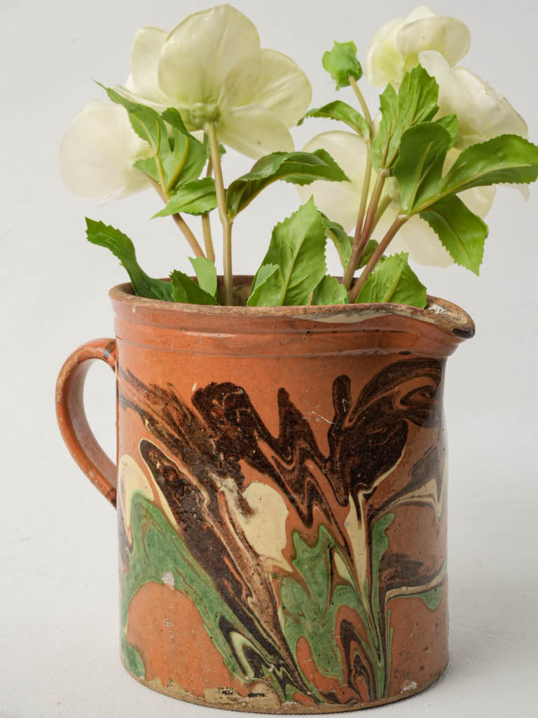 Antique ocher ceramic pitcher