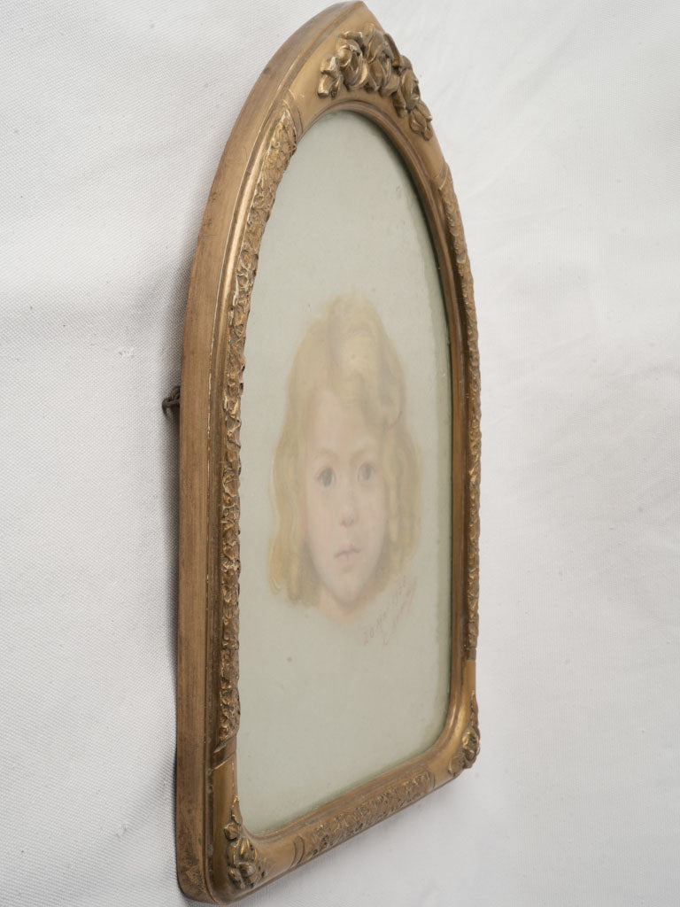 Honey-toned pastel portrait artwork