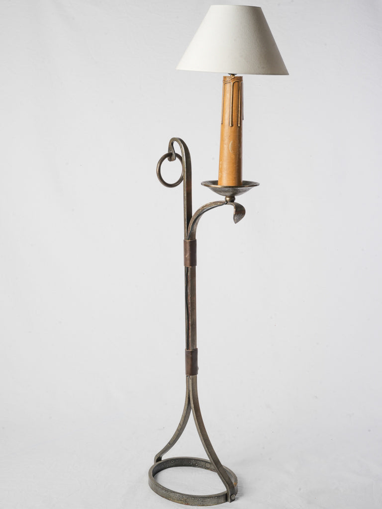 Vintage 1950s wrought iron lamp